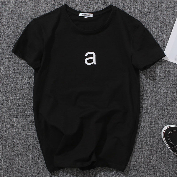 Tricou pentru bărbați actual în trei culori cu decolteu O și aplicație