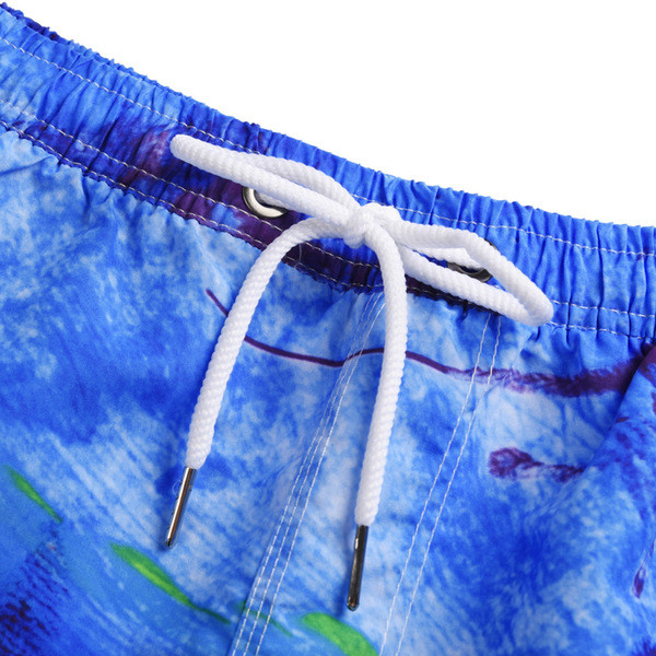 Pantaloni scurți de baie pentru bărbați cu șireturi de culoare irizată