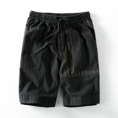 Мъжки къси панталони с ластик и връзки на талията в три цвята