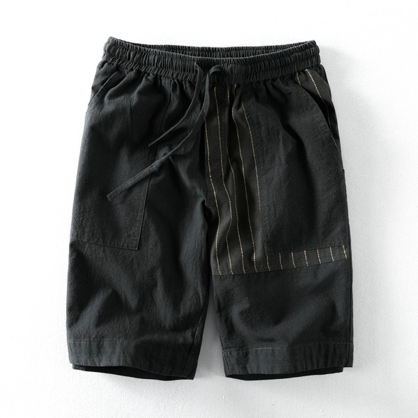 Мъжки къси панталони с ластик и връзки на талията в три цвята