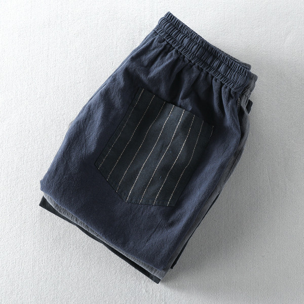 Мъжки къси панталони с ластик и връзки на талията в три цвята