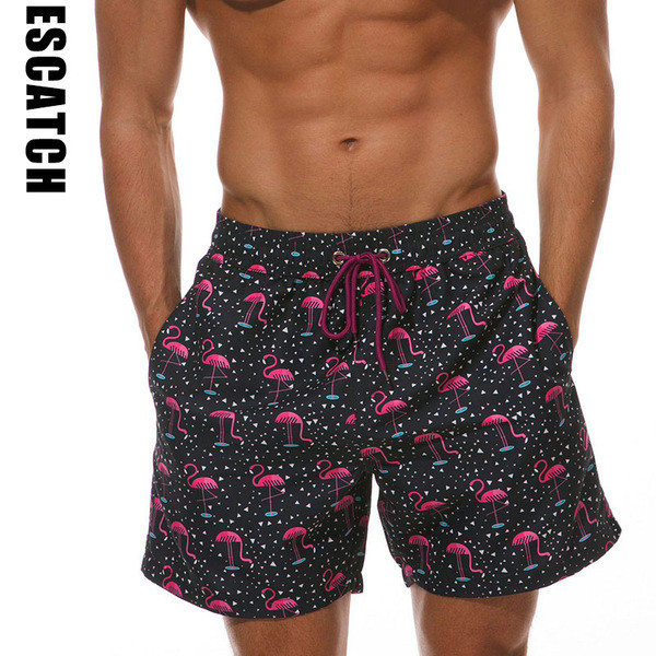 Pantaloni scurți de înot modern pentru bărbați cu flamingo drept