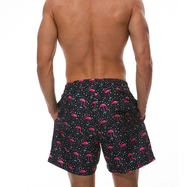 Pantaloni scurți de înot modern pentru bărbați cu flamingo drept