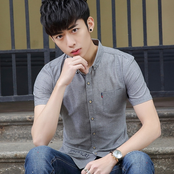 Нов модел мъжка риза в три цвята с джоб 