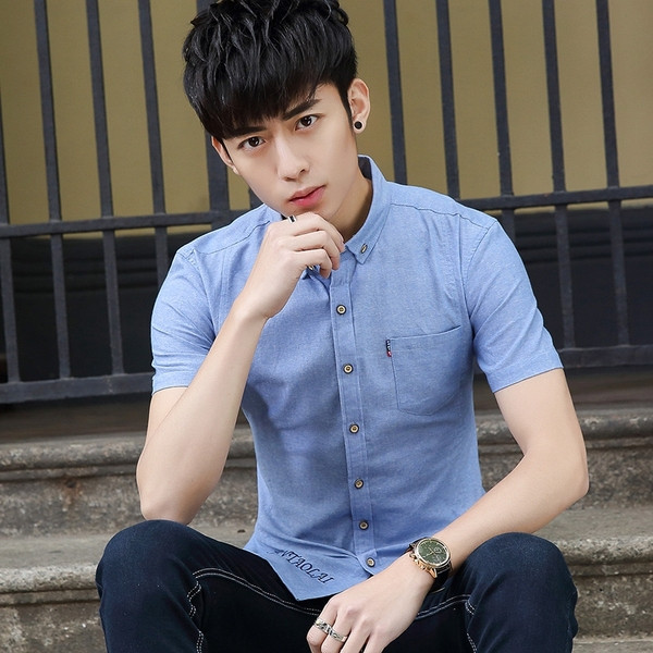 Нов модел мъжка риза в три цвята с джоб 