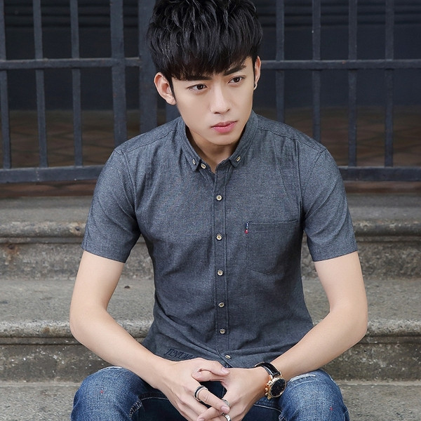 Нов модел мъжка риза в три цвята с джоб 