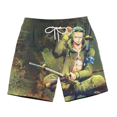 Модерни мъжки бански с цветна апликация и надписи 