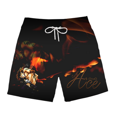 Модерни мъжки бански с цветна апликация и надписи 