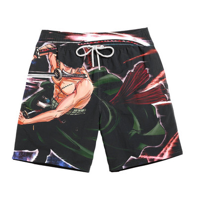 Модерни мъжки бански с цветна апликация и надписи 