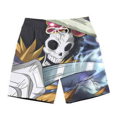 Модерни мъжки бански с цветна апликация и надписи 