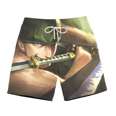 Модерни мъжки бански с цветна апликация и надписи 