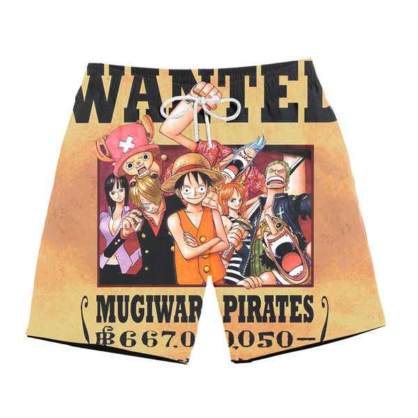 Модерни мъжки бански с цветна апликация и надписи 