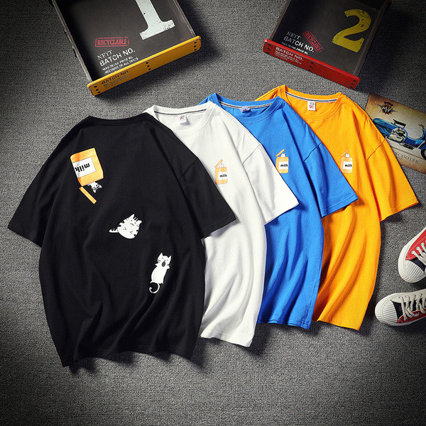 Tricou casual barbatesc - in patru culori cu aplicatie