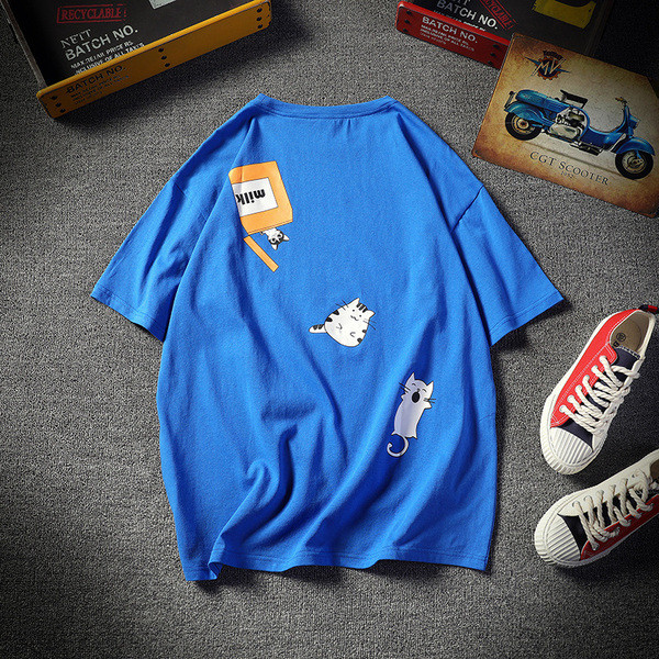 Tricou casual barbatesc - in patru culori cu aplicatie