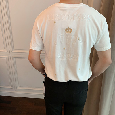 Мъжка тениска с бродерия на гърба в три цвята