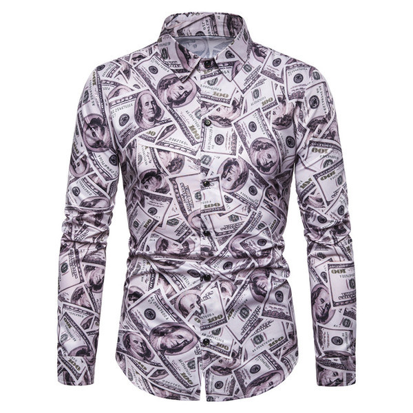 Cămașă modernă pentru bărbați cu guler clasic și mâneci lungi