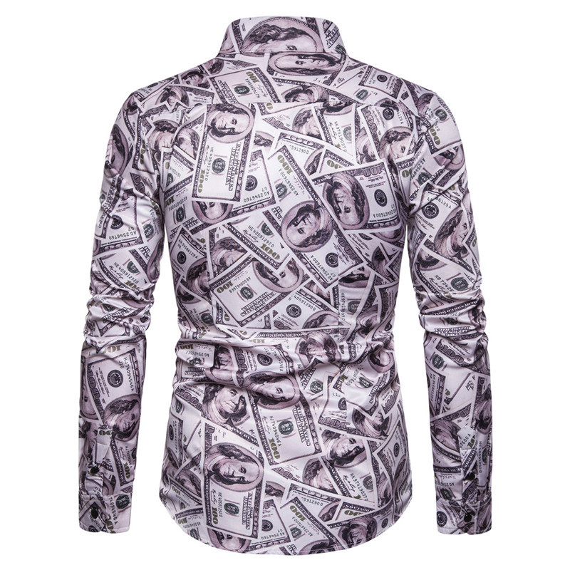 Cămașă modernă pentru bărbați cu guler clasic și mâneci lungi