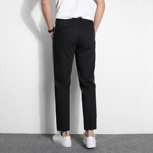 Pantaloni sport eleganti pentru barbati cu margini laterale in doua culori