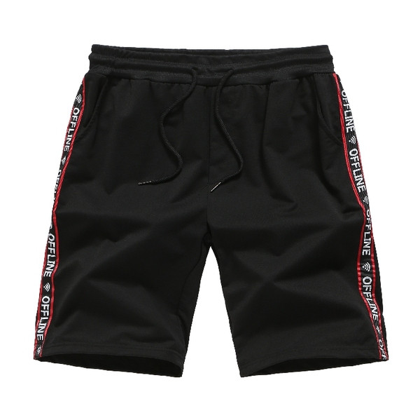 Pantaloni scurți de plajă pentru bărbați cu margini în alb și negru