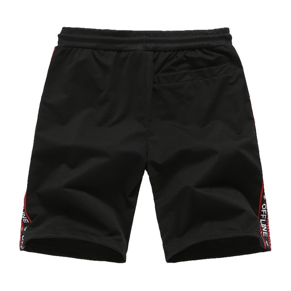 Pantaloni scurți de plajă pentru bărbați cu margini în alb și negru