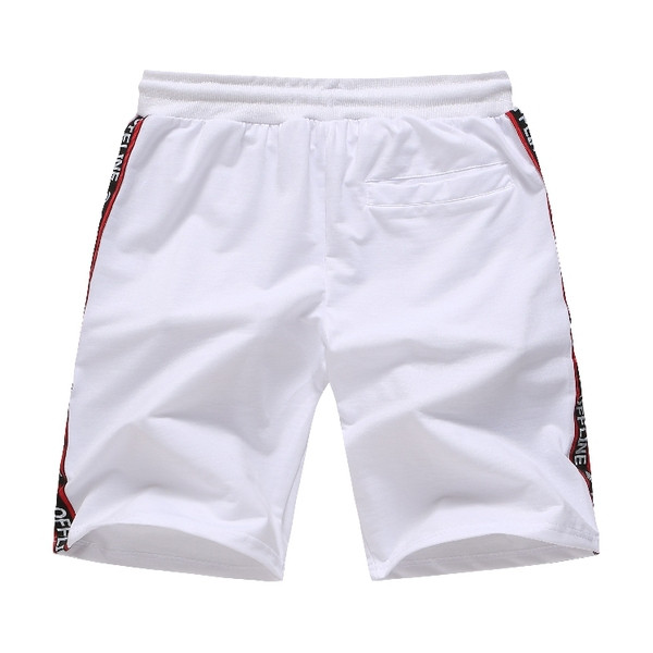 Pantaloni scurți de plajă pentru bărbați cu margini în alb și negru