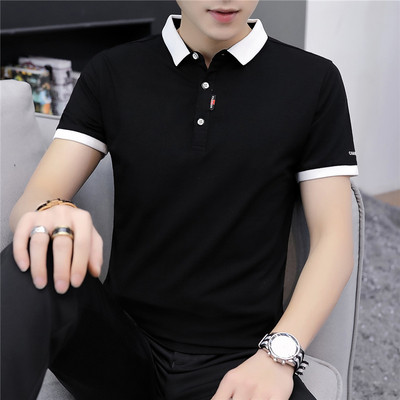 Мъжка актуална тениска в четири цвята с яка и копчета