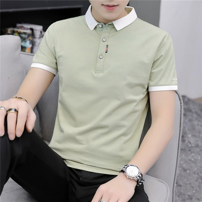 Мъжка актуална тениска в четири цвята с яка и копчета