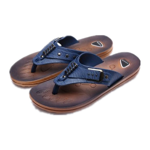 Papuci casual barbatesti din piele ecologica cu element metalic in trei culori