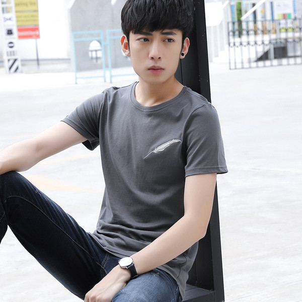 Tricou barbatesc modern in trei culori cu broderie