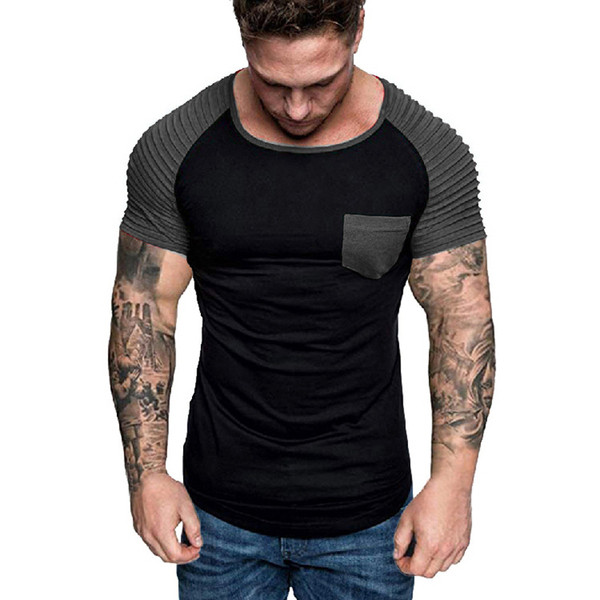 Tricou barbatesc modern cu buzunar in mai multe culori