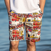 Ежедневни мъжки шорти подходящи за плаж с цветна апликация