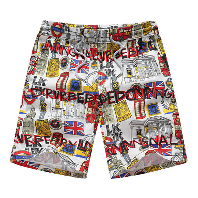 Ежедневни мъжки шорти подходящи за плаж с цветна апликация