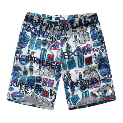 Ежедневни мъжки шорти подходящи за плаж с цветна апликация