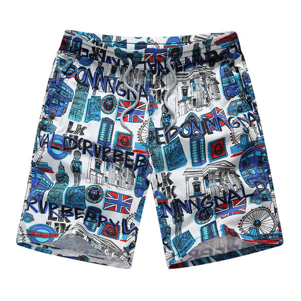 Ежедневни мъжки шорти подходящи за плаж с цветна апликация