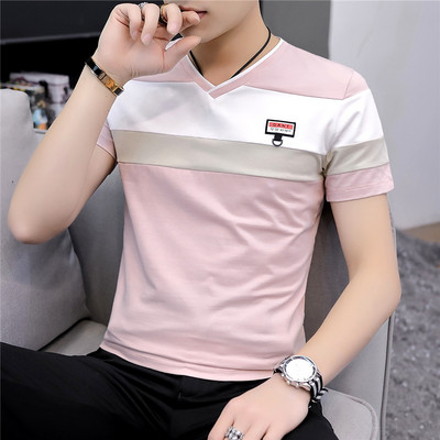 Tricou casual barbatesc in trei culori cu decolteu in V