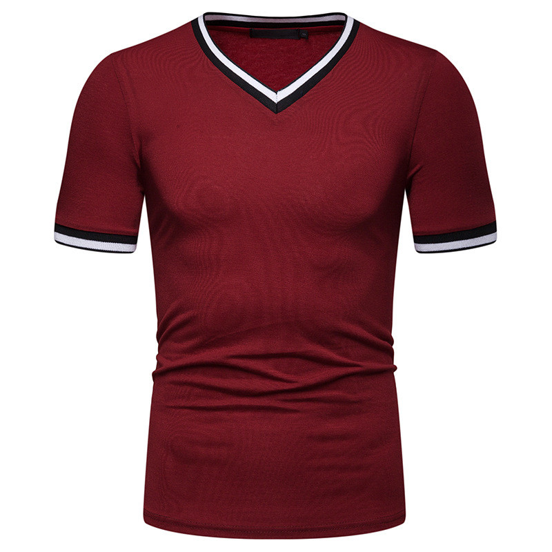 Tricou barbatesc cu decolteu in V in mai multe culori