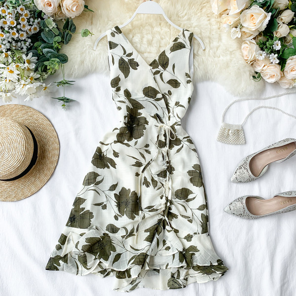 Rochie de dama cu model floral in doua culori