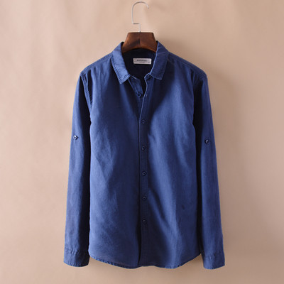 Мъжка риза изчистен модел с дълги ръкави в няколко цвята