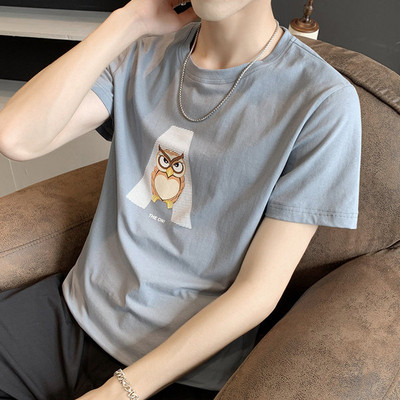 Tricou casual barbatesc in trei culori cu aplicatie