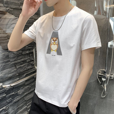 Tricou casual barbatesc in trei culori cu aplicatie