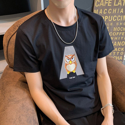 Tricou casual barbatesc in trei culori cu aplicatie