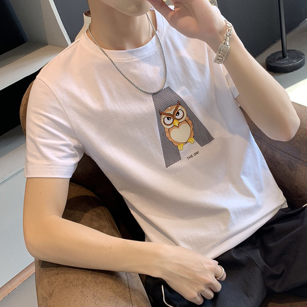 Tricou casual barbatesc in trei culori cu aplicatie