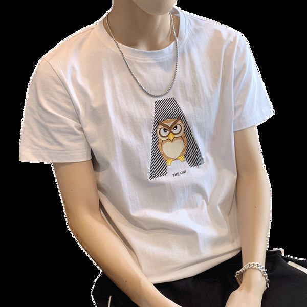 Tricou casual barbatesc in trei culori cu aplicatie