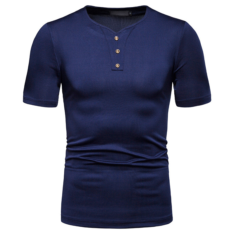 Tricou barbatesc modern cu nasturi in trei culori