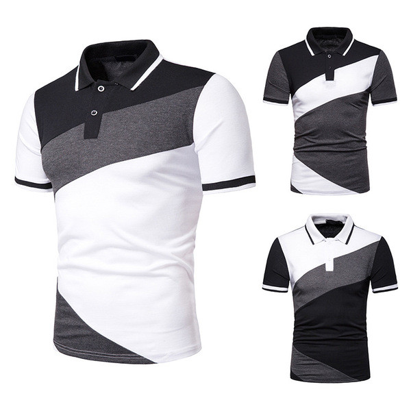 Tricou modern pentru bărbați cu guler în trei culori