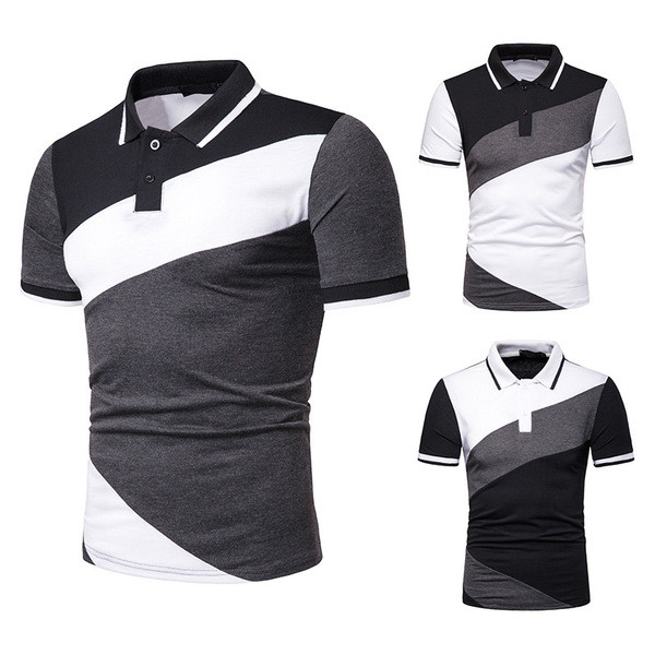 Tricou modern pentru bărbați cu guler în trei culori