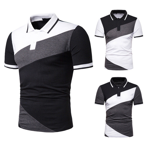 Tricou modern pentru bărbați cu guler în trei culori