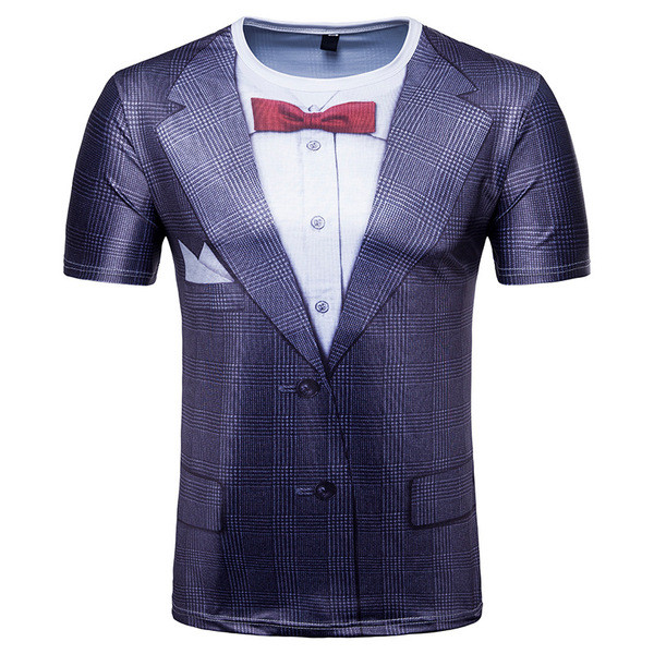 Tricou elegant pentru bărbați, cu mâneci scurte și decolteu O