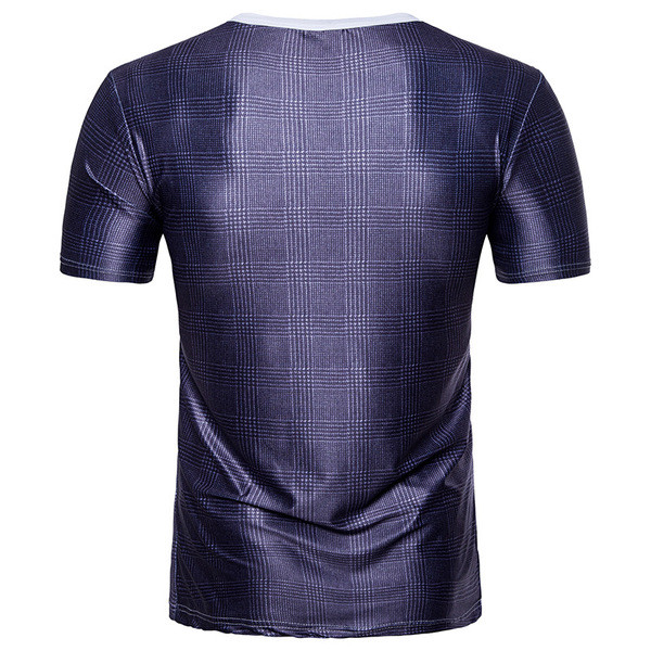 Tricou elegant pentru bărbați, cu mâneci scurte și decolteu O