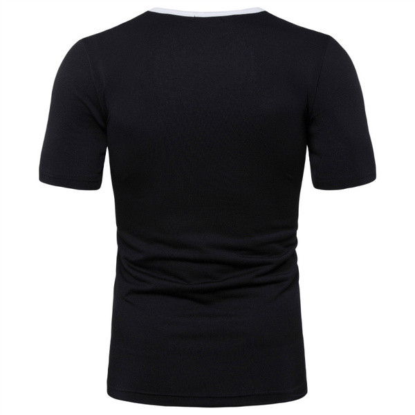 Tricou bărbătesc cu mâneci scurte în negru și galben